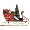 Clayre & Eef 6Y5870 Décoration Traîneau Rouge Doré 30x15x22 cm