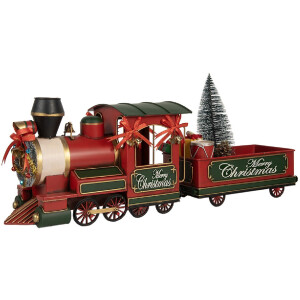 Décoration Locomotive Clayre & Eef 6Y5871 Rouge 35x16x22 cm