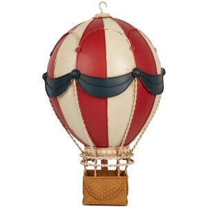 Décoration Montgolfière Ø 26x42 cm Rouge & Beige Clayre & Eef