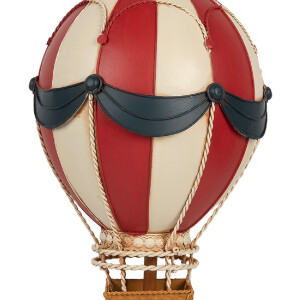Décoration Montgolfière Ø 26x42 cm Rouge & Beige Clayre & Eef
