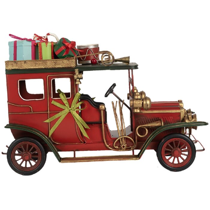 Décoration Voiture Clayre & Eef 6Y5875 Rouge Vintage 42x18x28 cm