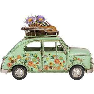 Clayre & Eef Voiture Décorative Verte 26x12x18 cm