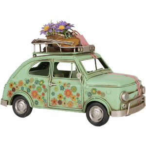 Clayre & Eef Voiture Décorative Verte 26x12x18 cm