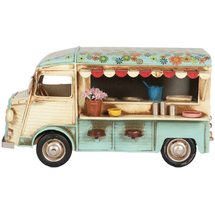 Décoration Foodtruck Beige Bleu Clayre & Eef 26x14x14 cm