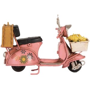 Clayre & Eef Mini Scooter Rétro 12x6x8 cm Rose Beige