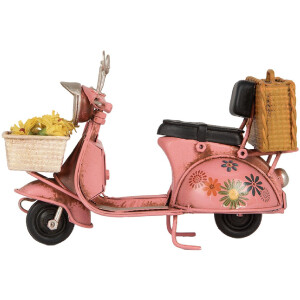 Clayre & Eef Mini Scooter Rétro 12x6x8 cm Rose Beige