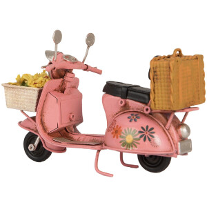 Clayre & Eef Mini Scooter Rétro 12x6x8 cm Rose Beige