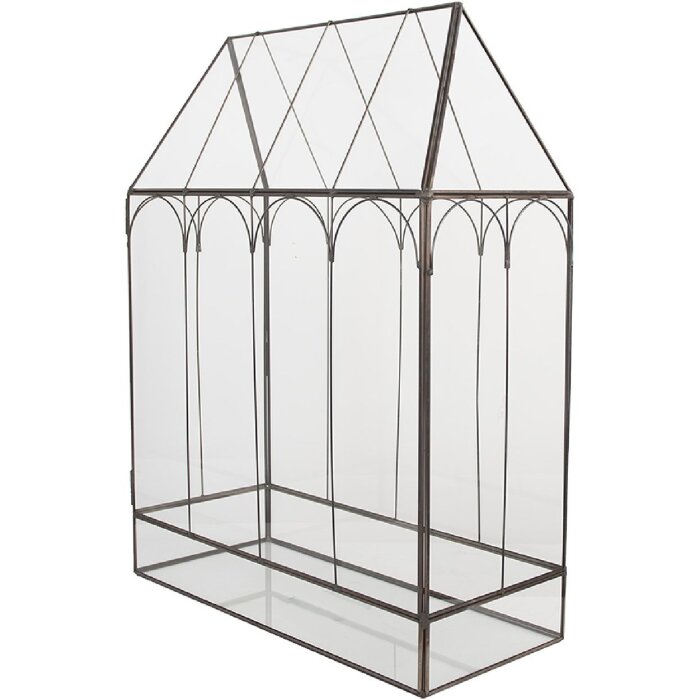 Serre Miniature Décorative Clayre & Eef 35x15x46 cm Noir Transparent