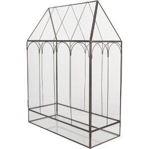 Serre Miniature Décorative Clayre & Eef 35x15x46 cm Noir Transparent