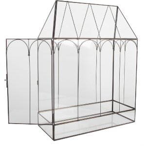 Serre Miniature Décorative Clayre & Eef 35x15x46 cm Noir Transparent