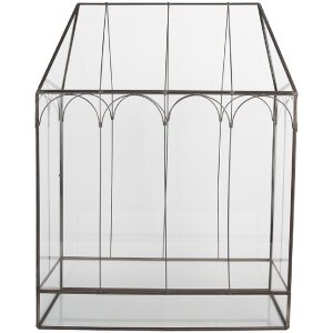 Serre Miniature Décorative Clayre & Eef 35x15x46 cm Noir Transparent