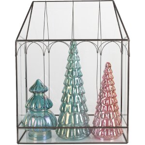 Serre Miniature Décorative Clayre & Eef 35x15x46 cm Noir Transparent