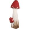 Clayre & Eef Décoration Champignon 16x14x41 cm Blanc et Rouge