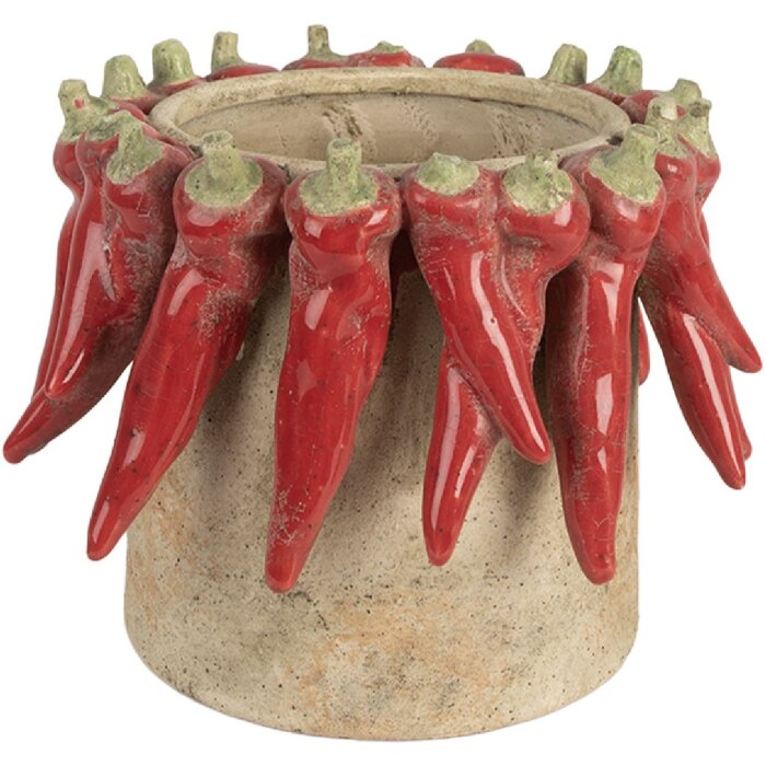 Pot de fleur Clayre & Eef Ø 21x17 cm Terrakotta Style Campagne