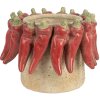 Pot de fleurs Clayre & Eef 6TE0579M Ø 17x13 cm Beige Rouge Terrakotta