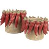 Pot de fleurs Clayre & Eef 6TE0579M Ø 17x13 cm Beige Rouge Terrakotta