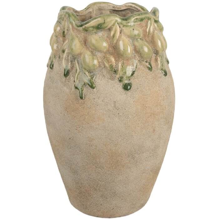 Clayre & Eef 6TE0582 Pot de fleurs terre cuite beige-jaune 18x27 cm