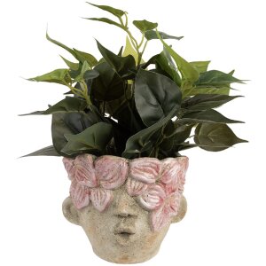 Clayre & Eef 6TE0583 Pot à Fleurs Terre Cuite Beige-Rose Ø 18 cm