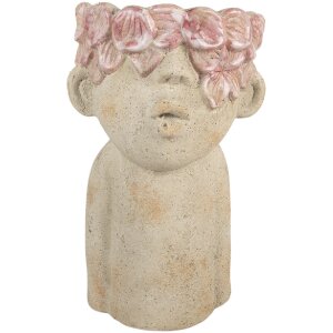 Clayre & Eef Pot de Fleur Terre Cuite Beige Rose...