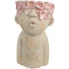Clayre & Eef Pot de Fleurs Terre Cuite 16x15x25 cm Beige Rouge
