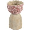 Clayre & Eef Pot de Fleurs Terre Cuite 16x15x25 cm Beige Rouge