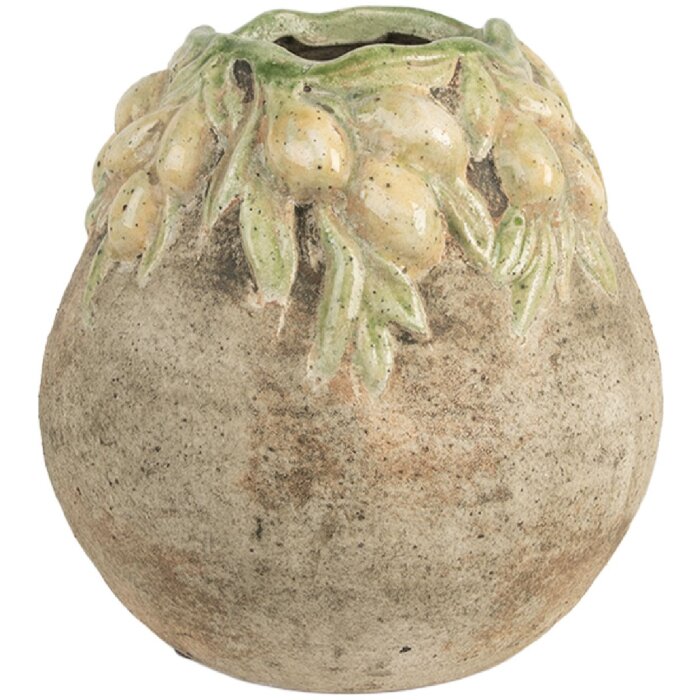 Pot de fleurs Clayre & Eef 6TE0585 Ø 18 cm Beige Jaune