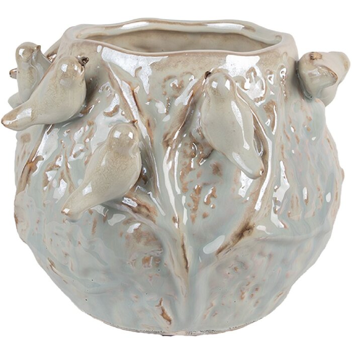 Pot de fleurs Clayre & Eef 6TE0587 Vert Gris 22x21x17 cm
