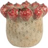 Pot de fleurs Clayre & Eef Ø 19x16 cm Beige-Rouge