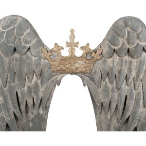 Décoration Murale Ailes Clayre & Eef 46x4x65 cm Gris & Doré