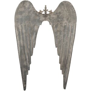 Décoration Murale Ailes Clayre & Eef 46x4x65 cm Gris & Doré