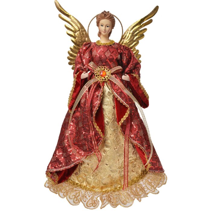 Décoration Ange Clayre & Eef 66251 26x15x44 cm Rouge et Doré