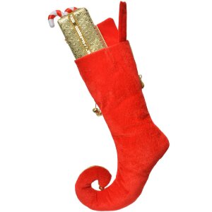 Chaussette de Noël décorative Rouge-Or Clayre...