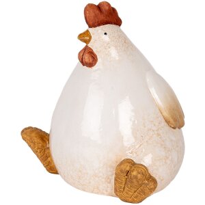 Clayre & Eef Poulet Décoratif Beige & Brun 18x14x17 cm