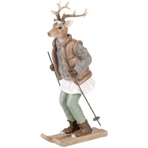 Décoration Cerf Clayre & Eef 16x11x31 cm Braun...
