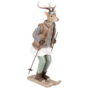 Décoration Cerf Clayre & Eef 16x11x31 cm Braun & Grau
