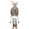 Décoration Cerf Clayre & Eef 16x11x31 cm Braun & Grau