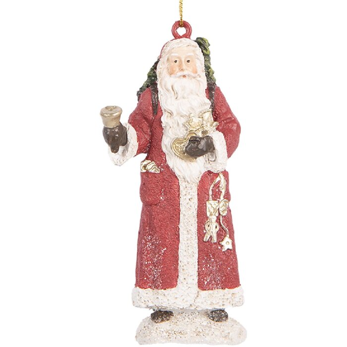 Clayre & Eef Décoration Suspension Père Noël 5x3x11 cm