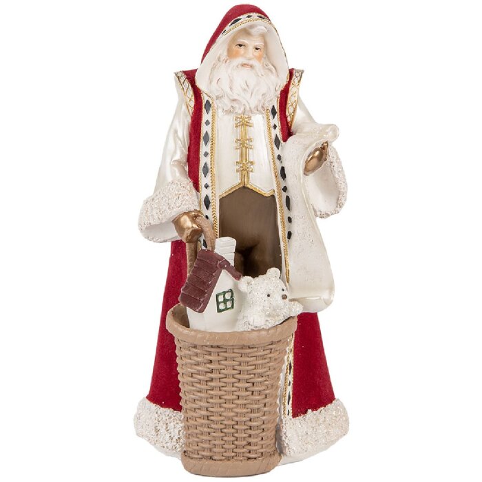 Décoration Père Noël Clayre & Eef 6PR5536 Beige Rouge 15x14x29 cm