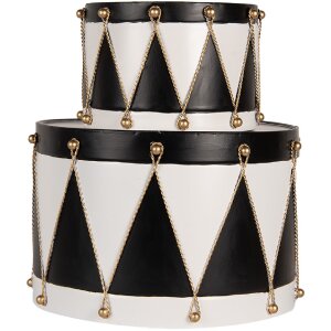 Clayre & Eef 6Y5806 Ensemble de 2 Tambours Décoratifs Ø 40x25 / Ø 26x17 cm