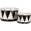 Clayre & Eef 6Y5806 Ensemble de 2 Tambours Décoratifs Ø 40x25 / Ø 26x17 cm