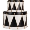 Clayre & Eef 6Y5806 Ensemble de 2 Tambours Décoratifs Ø 40x25 / Ø 26x17 cm