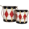 Ensemble de 2 Tambours Décoratifs Clayre & Eef Blanc-Noir