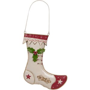 Décoration Murale Chaussette de Noël Clayre & Eef 23x2x28 cm