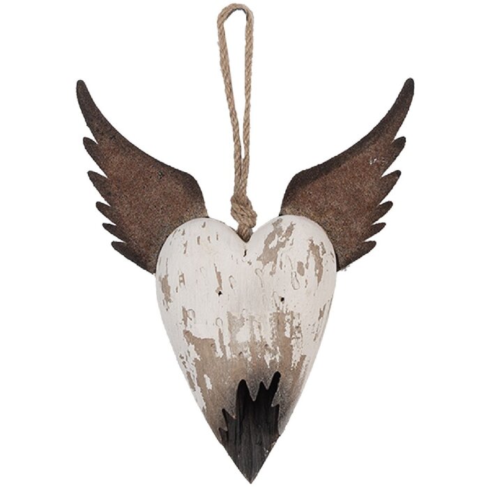 Clayre & Eef Décoration Suspendue Coeur 17x3x20 cm