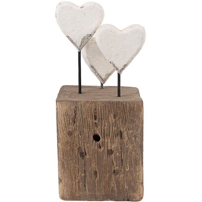 Clayre & Eef Décoration Coeurs 7x6x15 cm Bois