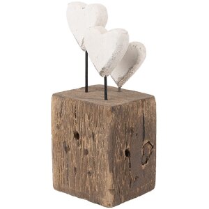 Clayre & Eef Décoration Coeurs 7x6x15 cm Bois
