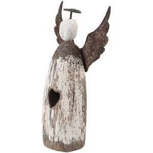 Clayre & Eef Ange de Noël Bois et Fer 7x3x12 cm