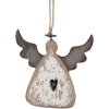 Clayre & Eef Ornement Ange Bois et Fer 10x2x10 cm