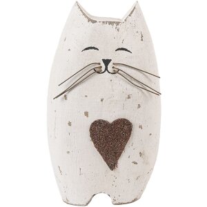 Clayre & Eef Décoration Chat 8x6x14 cm Bois