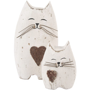 Clayre & Eef Décoration Chat 8x6x14 cm Bois
